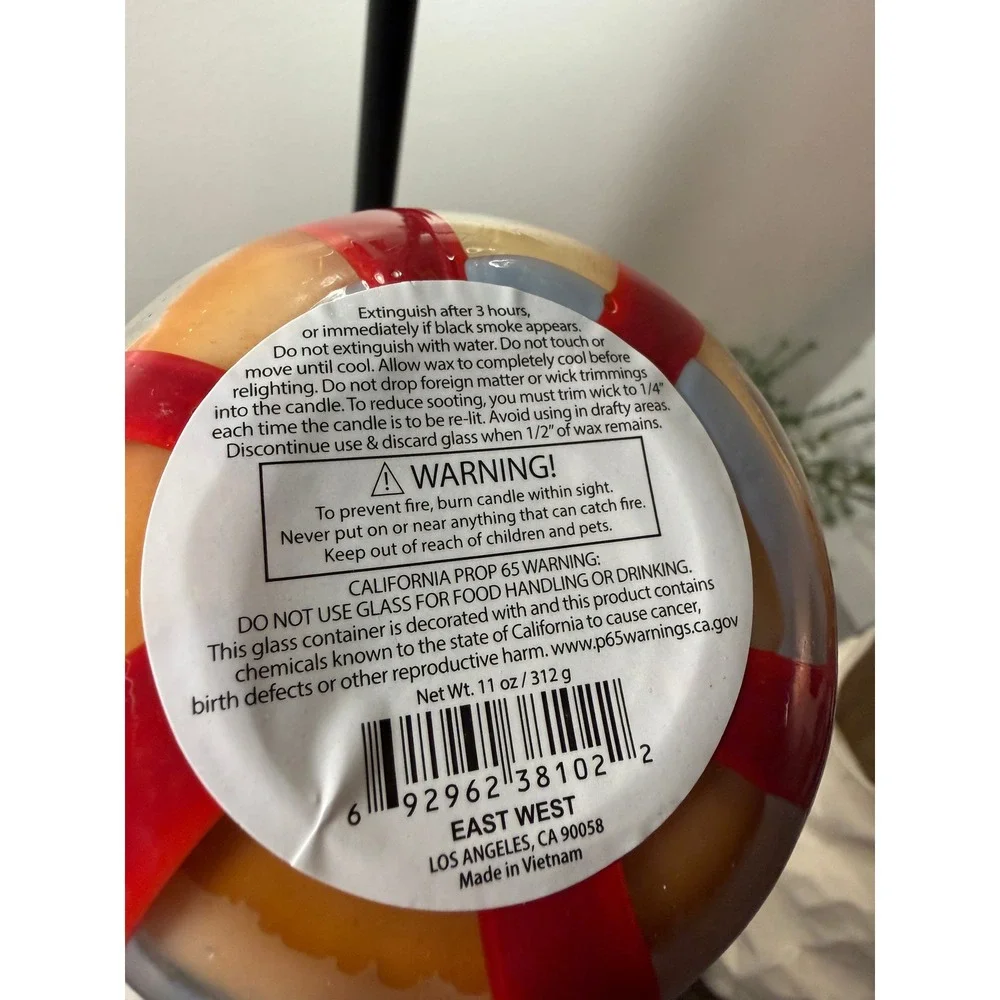 Paddywax Candle Saffron Rose 11oz Swirl‎ Glass Jar midcentury artisanal glass lg